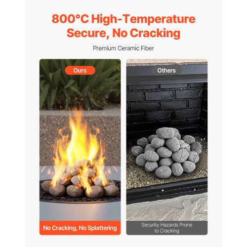 Ceramic Fire Pebble Stones 23 inch 30 Pcs Lava Rocks Reusable Fire Pit