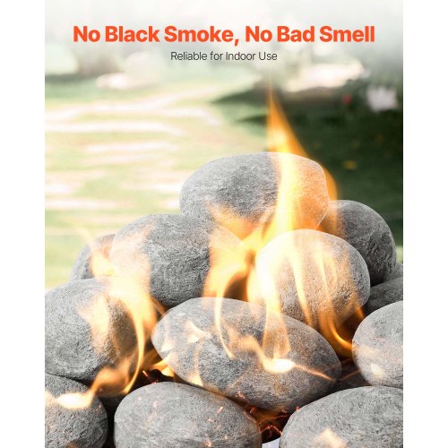 Ceramic Fire Pebble Stones 23 inch 30 Pcs Lava Rocks Reusable Fire Pit