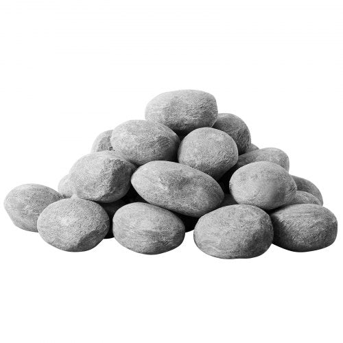 Ceramic Fire Pebble Stones 23 inch 30 Pcs Lava Rocks Reusable Fire Pit
