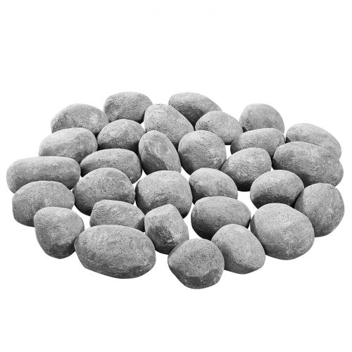 Ceramic Fire Pebble Stones 23 inch 30 Pcs Lava Rocks Reusable Fire Pit