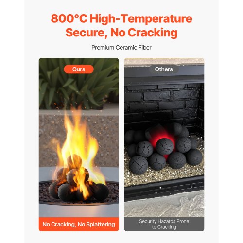 Ceramic Fire Balls 4 Inch 12 Pcs Round Fire Stones Reusable Lava Rocks