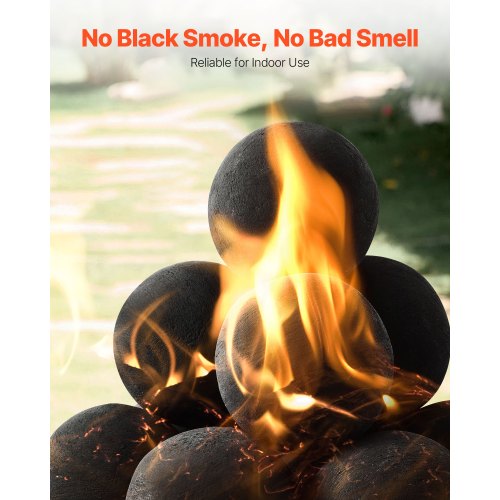 Ceramic Fire Balls 4 Inch 12 Pcs Round Fire Stones Reusable Lava Rocks