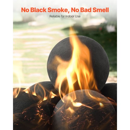 Ceramic Fire Balls 5 Inch 6 Pcs Round Fire Stones Reusable Lava Rocks