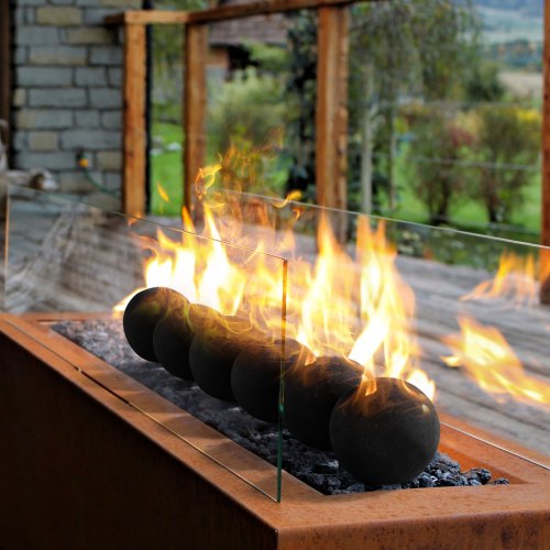 Ceramic Fire Balls 5 Inch 6 Pcs Round Fire Stones Reusable Lava Rocks