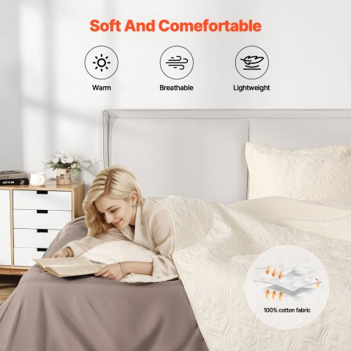 King Quilt Set 3Piece Lightweight Comforter Cotton King Size Quilt