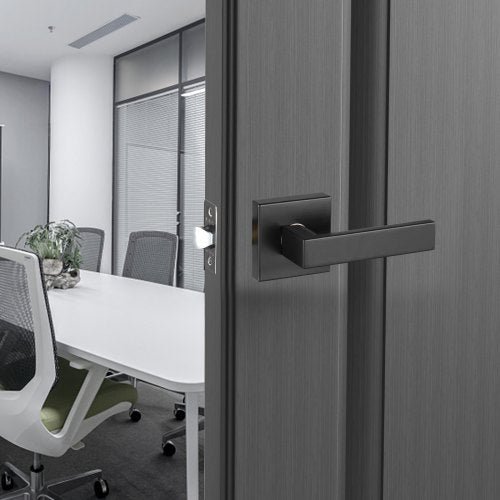 Passage Door Handle 1 Pack Matte Black Door Lever Left or Right Handing