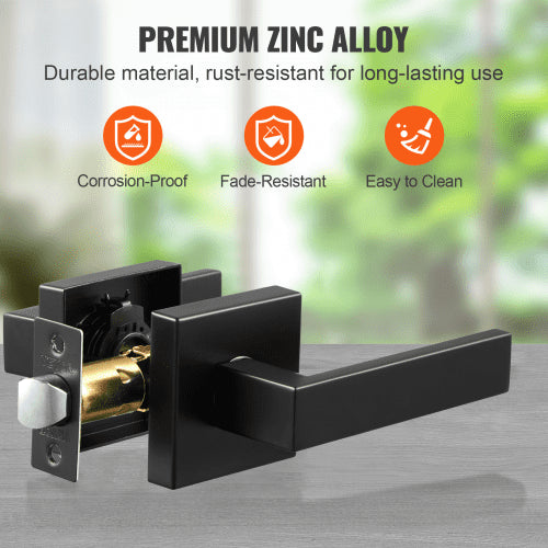 Passage Door Handle 5 Pack Matte Black Door Lever Left or Right Handing