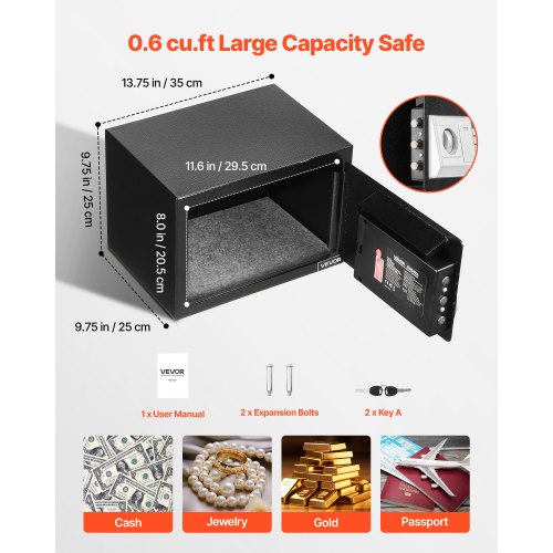 06 Cubic Feet Drop Safe Drop Slot Safe Box with Password and Turn Knob