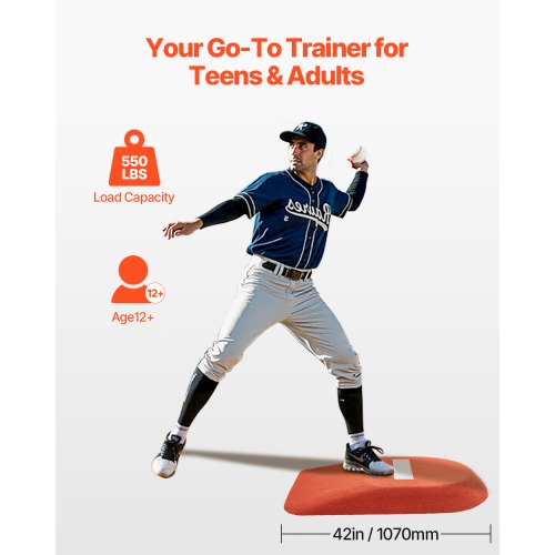 Pitching Mound Portable Baseball Game Mound 42 in Indoor Outdoor Pitching