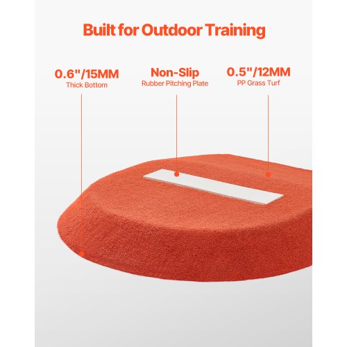 Pitching Mound Portable Baseball Game Mound 42 in Indoor Outdoor Pitching