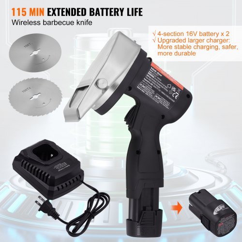 Electric Shawarma Knife 80W Cordless Battery Professional Turkish Knife