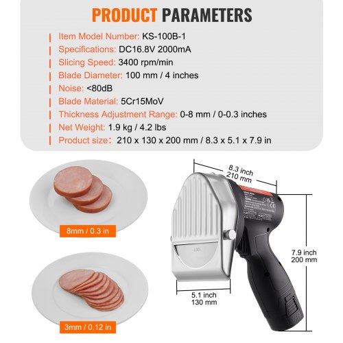 Electric Shawarma Knife 80W Cordless Battery Professional Turkish Knife