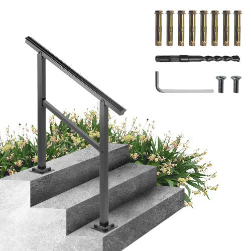 Outdoor Handrail 165LBS Load Handrail Outdoor Stairs Aluminum Stair Handrail