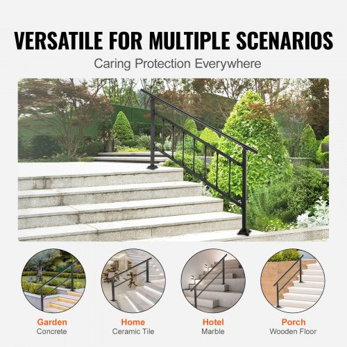 Outdoor Handrail 165LBS Load Handrail Outdoor Stairs Aluminum Stair Handrail