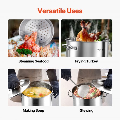 Stainless Steel Stockpot 42 Quart Large Cooking Pots Cookware Sauce Pot