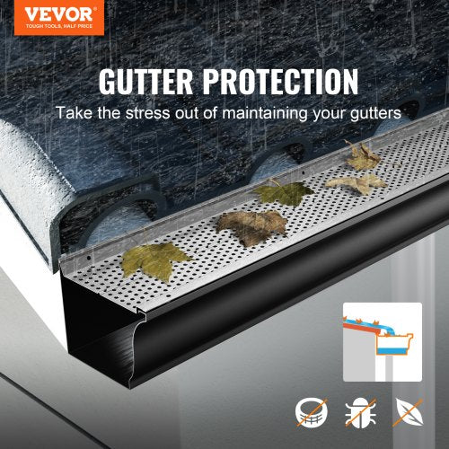 Gutter Guard 5 inch Width Aluminum Leaf Filter DIY Gutter Cover 26 PCS