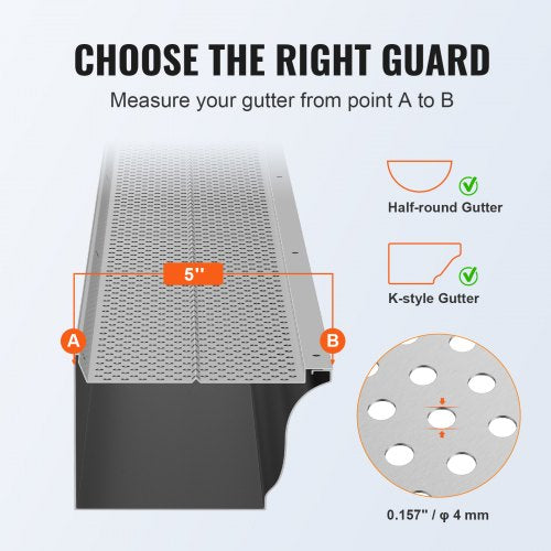 Gutter Guard 5 inch Width Aluminum Leaf Filter DIY Gutter Cover 26 PCS