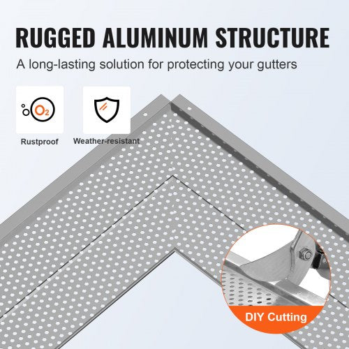 Gutter Guard 6 inch Width Aluminum Leaf Filter DIY Gutter Cover 52 PCS