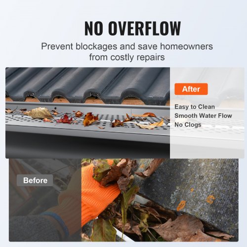Gutter Guard 5 inch Width Aluminum Leaf Filter DIY Gutter Cover 13 PCS 52