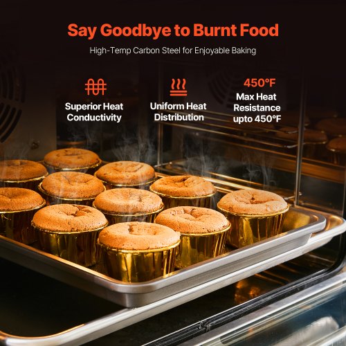 Baking Pans Set 3Piece Nonstick Carbon Steel Cookware Sheets Trays