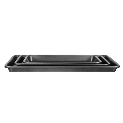 Baking Pans Set 3Piece Nonstick Carbon Steel Cookware Sheets Trays