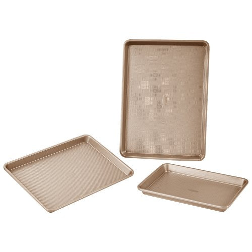 Baking Pans Set 3Piece Nonstick Carbon Steel Cookware Sheets Trays 1