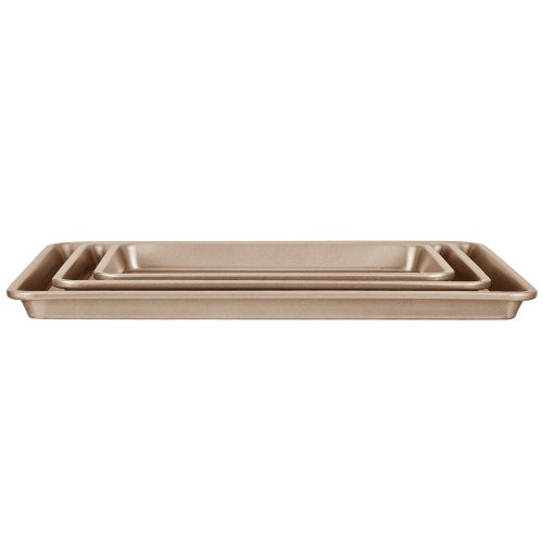Baking Pans Set 3Piece Nonstick Carbon Steel Cookware Sheets Trays 1
