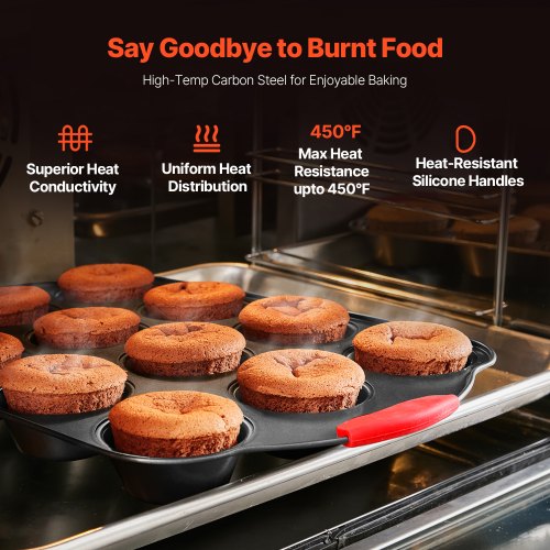 Baking Pan Set 6Piece Nonstick Carbon Steel Bakeware Set with Silicone