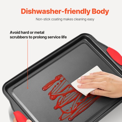 Baking Pan Set 6Piece Nonstick Carbon Steel Bakeware Set with Silicone