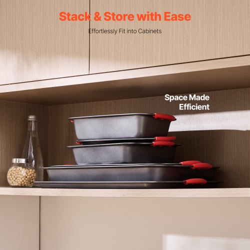 Baking Pan Set 6Piece Nonstick Carbon Steel Bakeware Set with Silicone