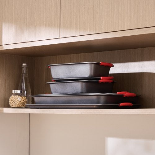 Baking Pan Set 6Piece Nonstick Carbon Steel Bakeware Set with Silicone