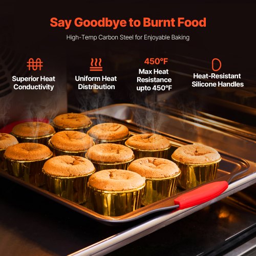 Baking Pans Set 3Piece Nonstick Carbon Steel Cookware Sheets Trays 2