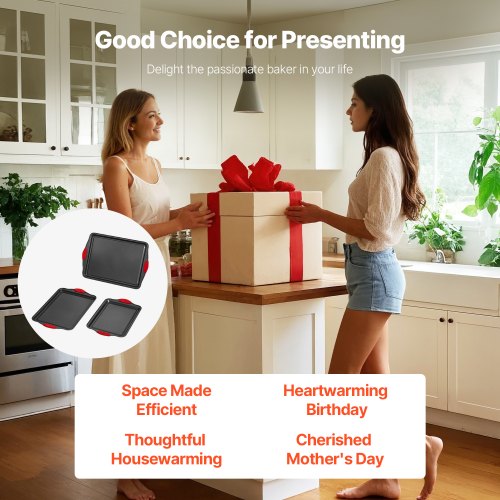 Baking Pans Set 3Piece Nonstick Carbon Steel Cookware Sheets Trays 2