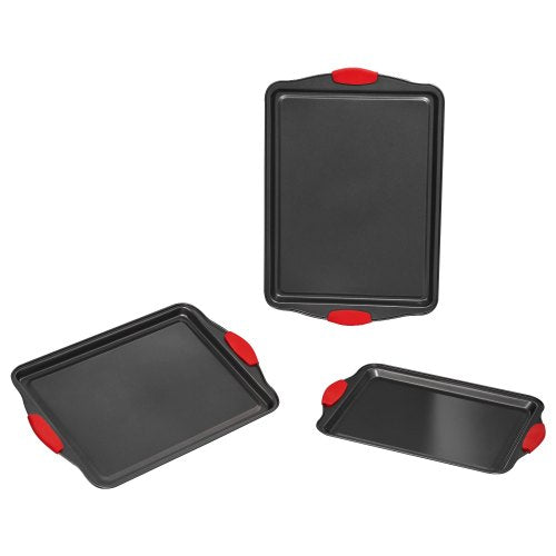 Baking Pans Set 3Piece Nonstick Carbon Steel Cookware Sheets Trays 2