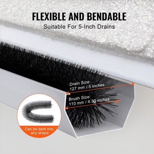 Gutter Brush 30 Feet Total Length 433 inch Diameter Gutter Cleaning Tools