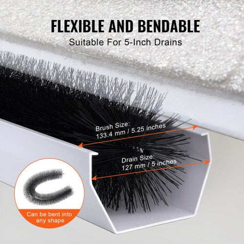 Gutter Brush 60 Feet Total Length 525 inch Diameter Gutter Cleaning Tools