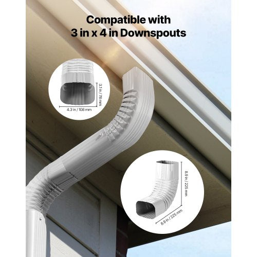 Downspout Gutter Elbow fits 3x4 Inch Style A LShaped Interface Size