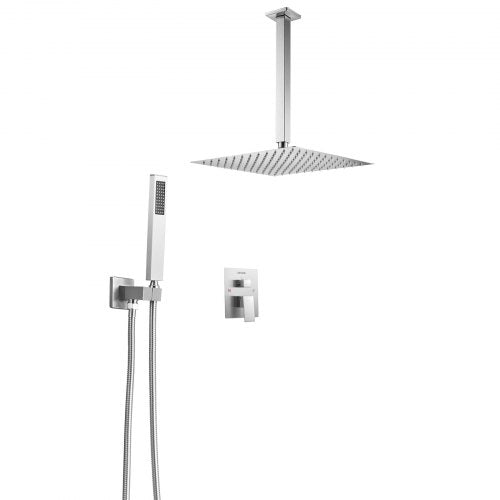 Shower Faucet Set Rainfall Bathroom Shower System with 12Inch Square Rain