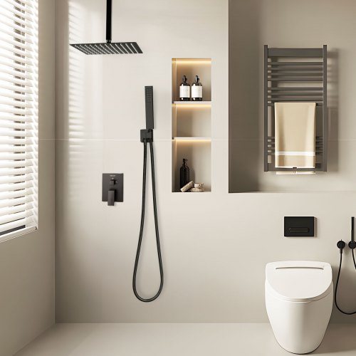 Shower Faucet Set Rainfall Bathroom Shower System with 10Inch Square Rain