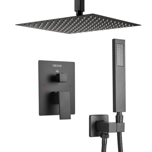 Shower Faucet Set Rainfall Bathroom Shower System with 10Inch Square Rain