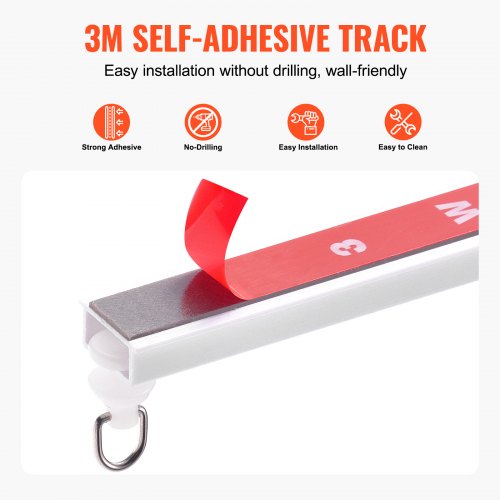 Ceiling Curtain Track Set 99 FT3 Meter Self Adhesive No Drill Ceiling