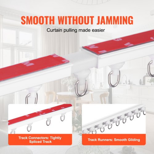 Ceiling Curtain Track Set 99 FT3 Meter Self Adhesive No Drill Ceiling