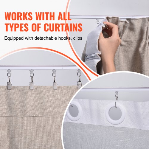 Ceiling Curtain Track Set 99 FT3 Meter Self Adhesive No Drill Ceiling