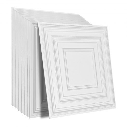 Ceiling Tiles 12Pack 24 x 24 in PVC Easy Installation White Peg Pattern  72 L