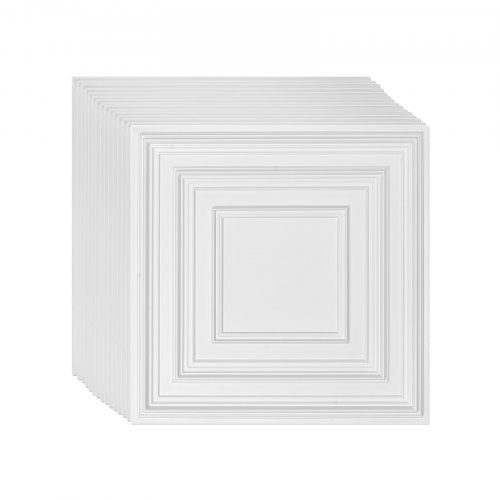Ceiling Tiles 12Pack 24 x 24 in PVC Easy Installation White Peg Pattern  72 L
