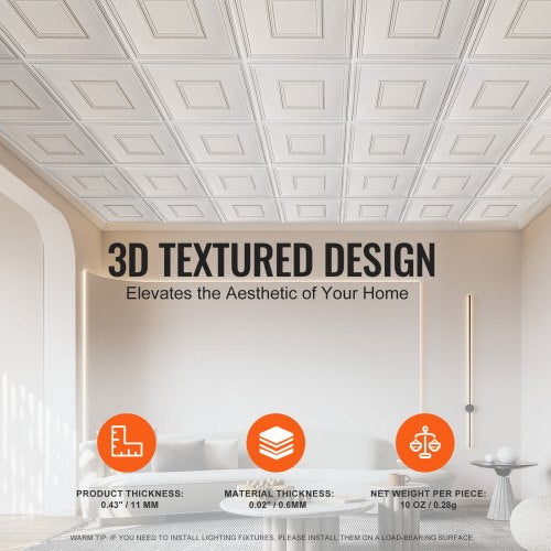 Ceiling Tiles 12Pack 24 x 24 in Drop Ceiling Tiles Premium PVC Sheet 1