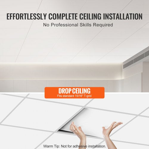 Ceiling Tiles 12Pack 24 x 24 in Drop Ceiling Tiles Premium PVC Foam