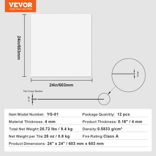 Ceiling Tiles 12Pack 24 x 24 in Drop Ceiling Tiles Premium PVC Foam