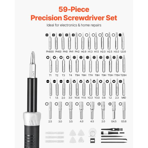 Screwdriver Set 59Piece Small Precision Screwdriver Set with Phillips