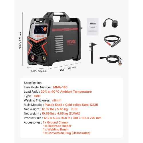 TIG Welder 140A 4In1 Welding Machine Large LED Display – DC Pulse